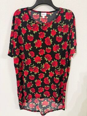 LuLaRoe Irma Floral Short Sleeve Tunic Top